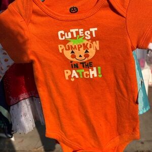 Orange Pumpkin Kids One Piece